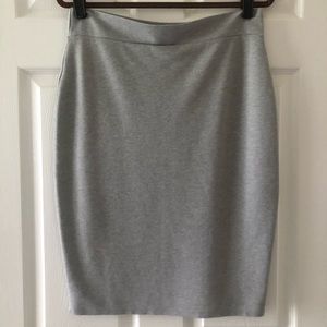 2 knit, elastic waist, pencil skirts. Gray gray and beige. Light, comfortable